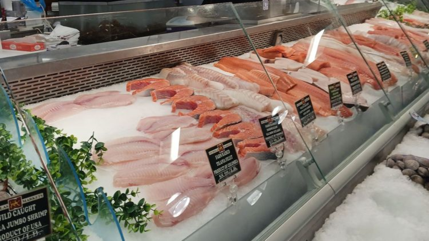 seafood counter at Nicholas Markets The Fresh Grocer Township of Washington grocery store